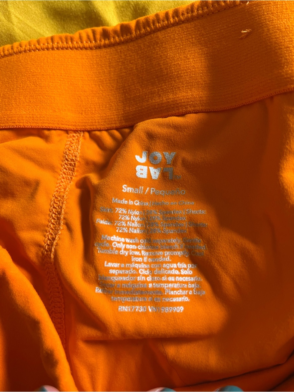 JoyLab Bright Orange Circle Skirt with shorts - Picture 4 of 4